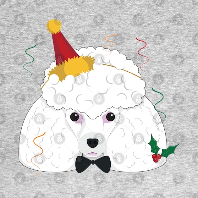 Poodle Dog Wearing A Party Hat Funny Xmas Gift by salemstore